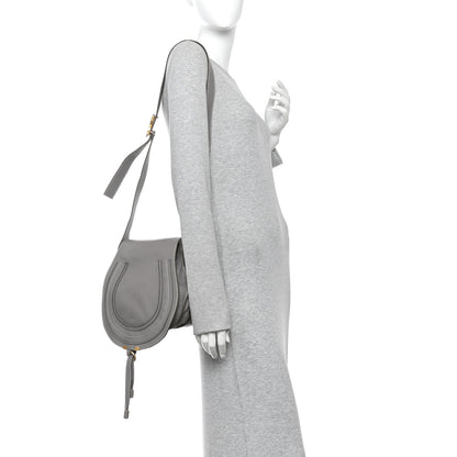 Chloe Calfskin Medium Marcie Round Crossbody Bag Cashmere Grey 2 of 9