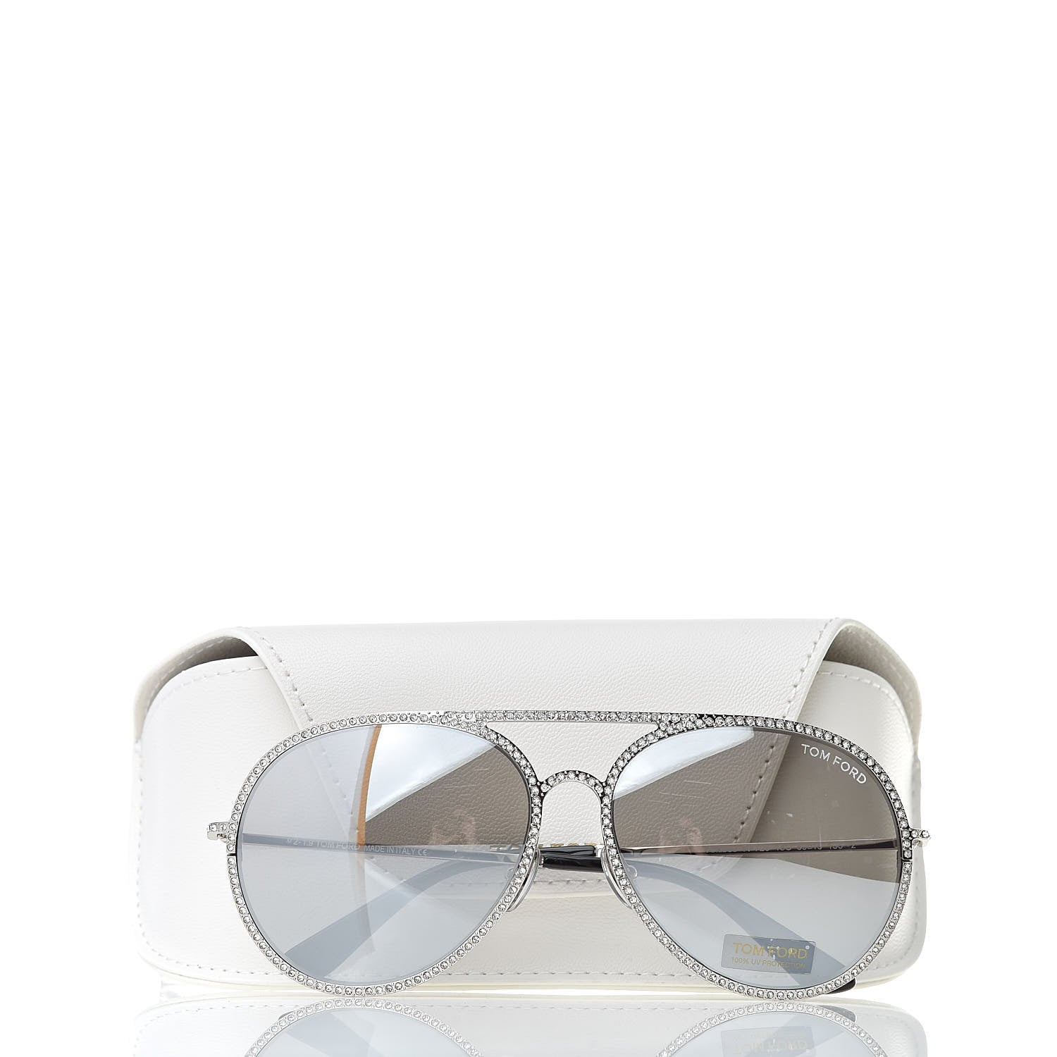 Tom Ford Crystal Embellished Antibes Sunglasses White Gold 8 of 8