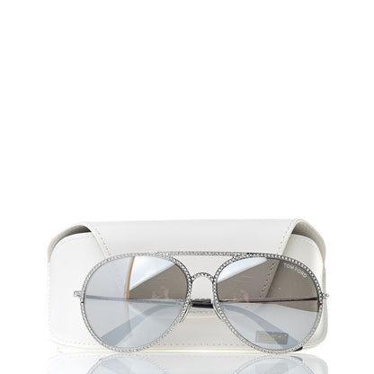Tom Ford Crystal Embellished Antibes Sunglasses White Gold 8 of 8