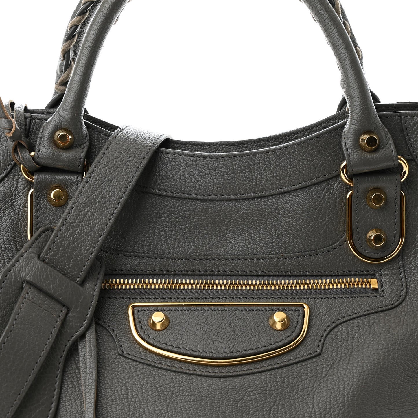 Chevre Silver Metallic Edge Hardware Velo Gris Acier