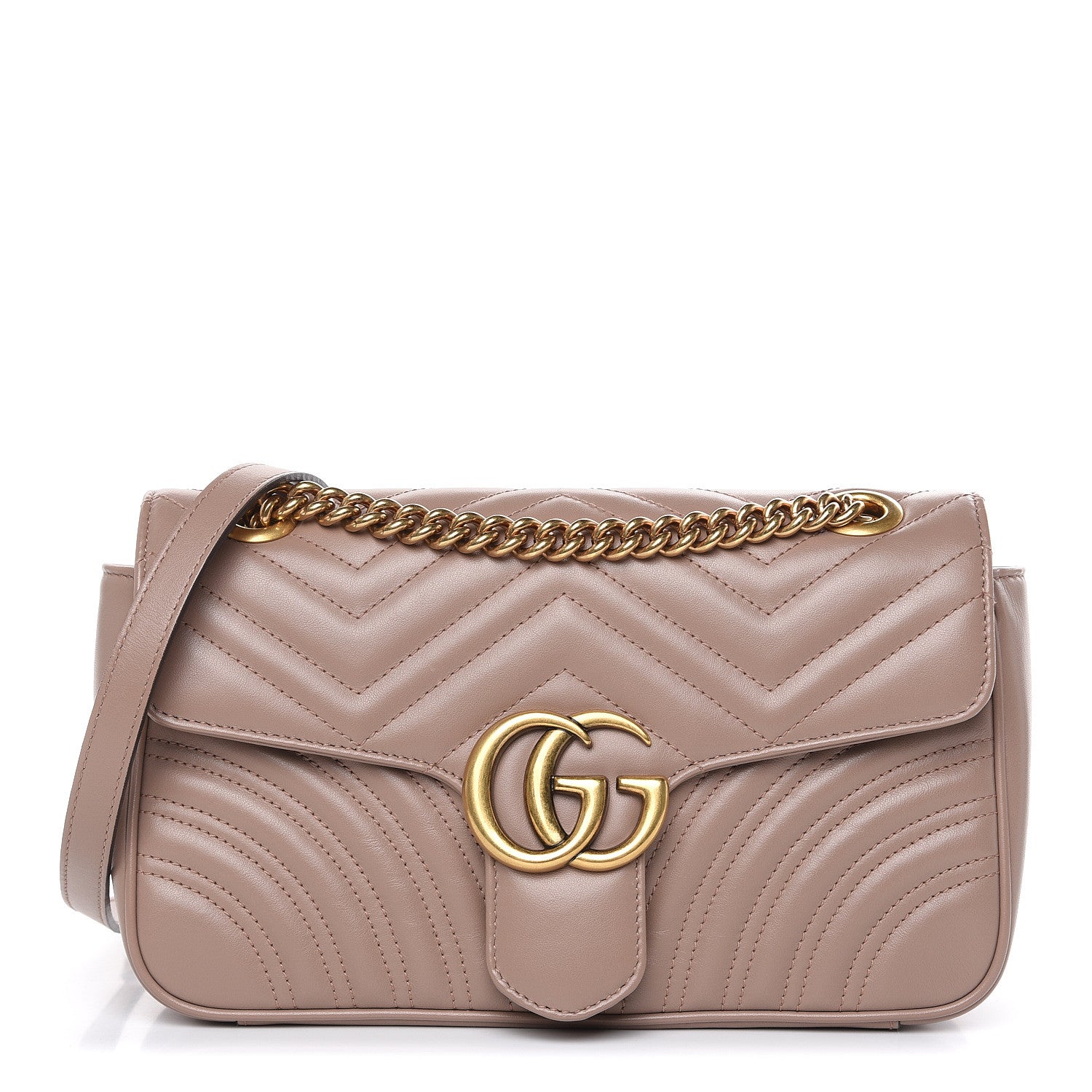 Gucci Calfskin Matelasse Small GG Marmont Shoulder Bag Porcelain Rose 1 of 10