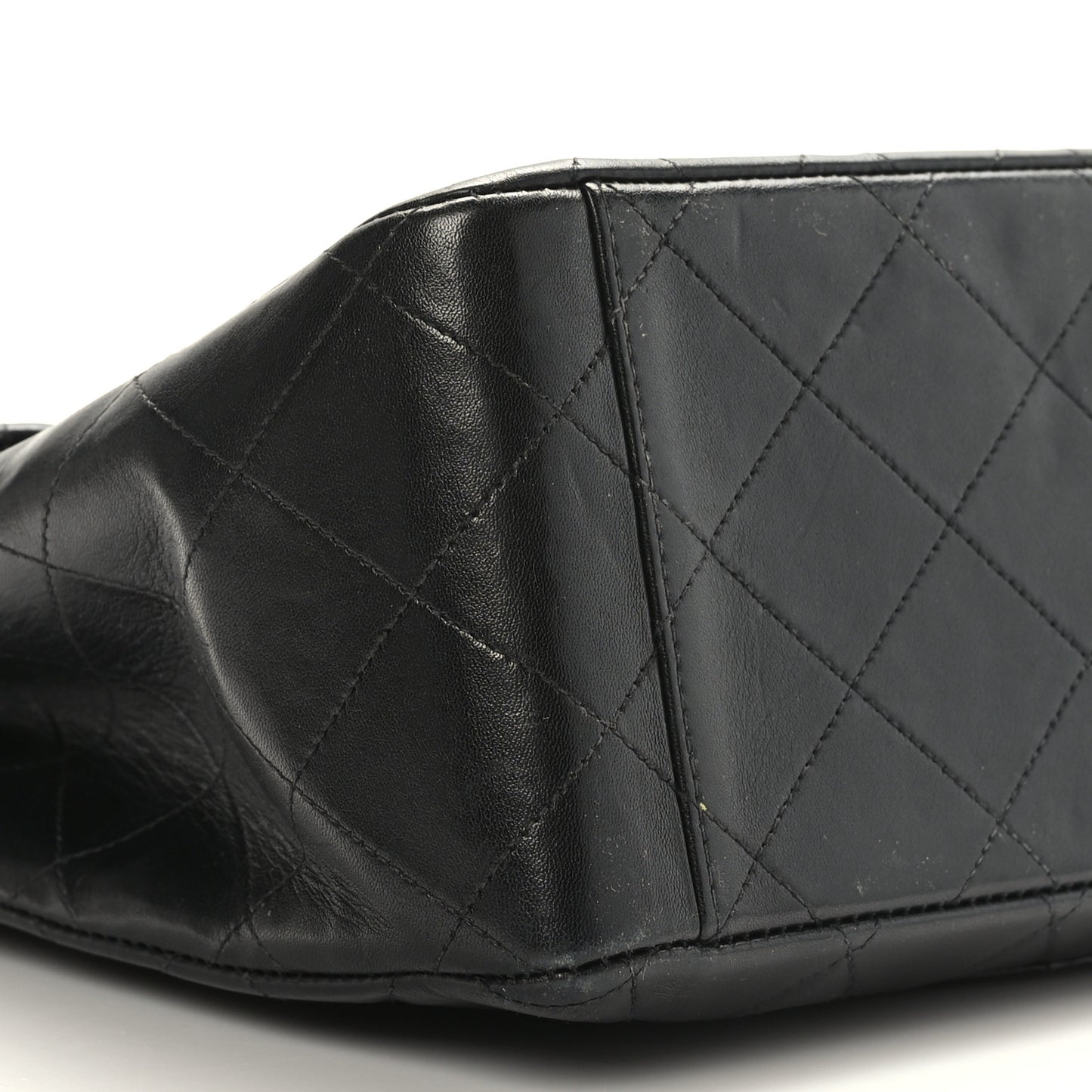 Lambskin Quilted XL Jumbo Single Flap Black