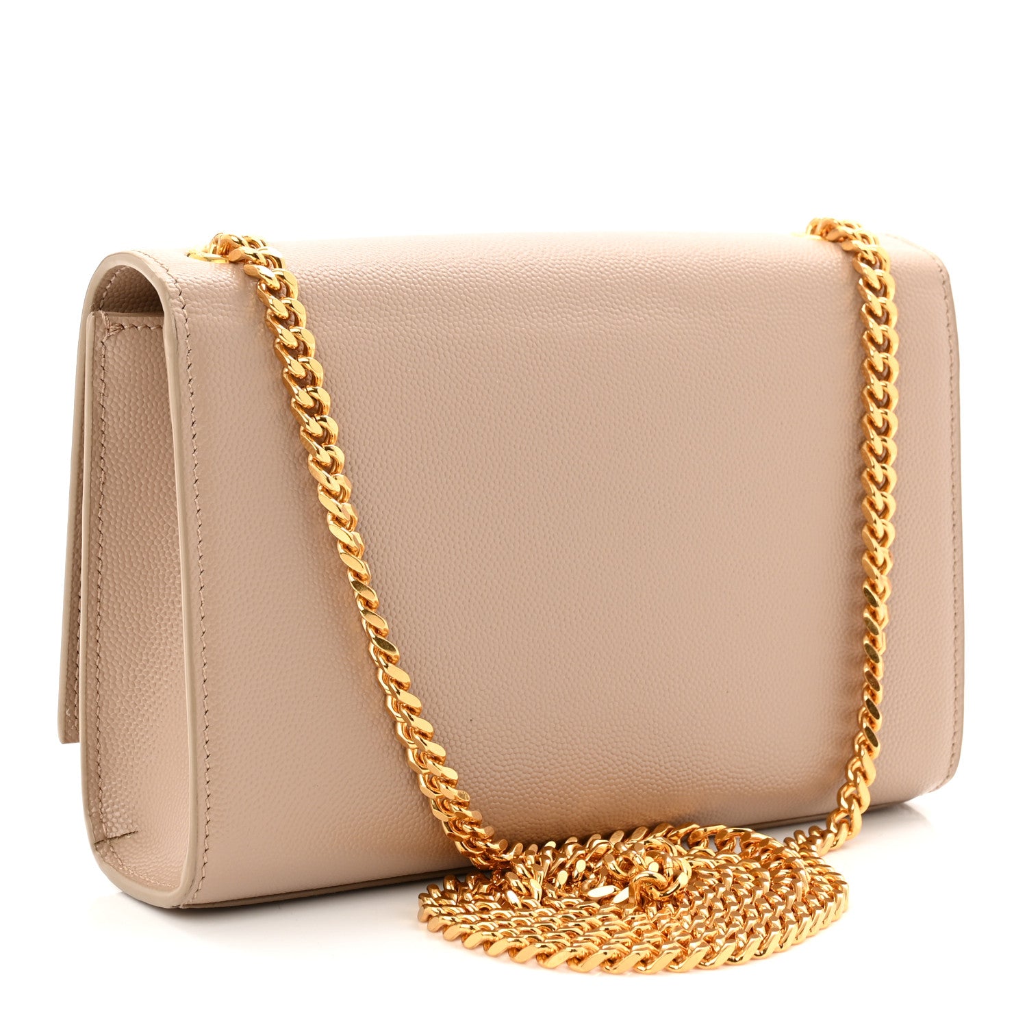 Saint Laurent Grain De Poudre Small Monogram Kate Satchel Dark Beige 4 of 19