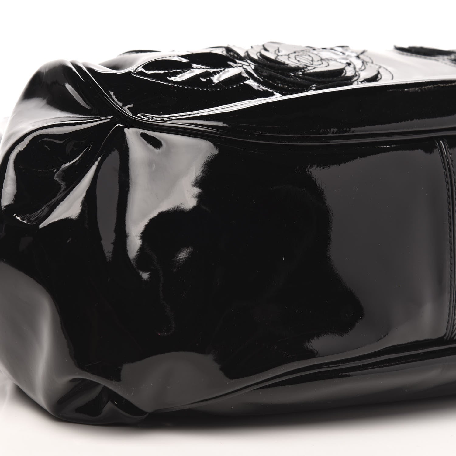 Chanel Patent Camellia Shoulder Bag Black 8 of 12