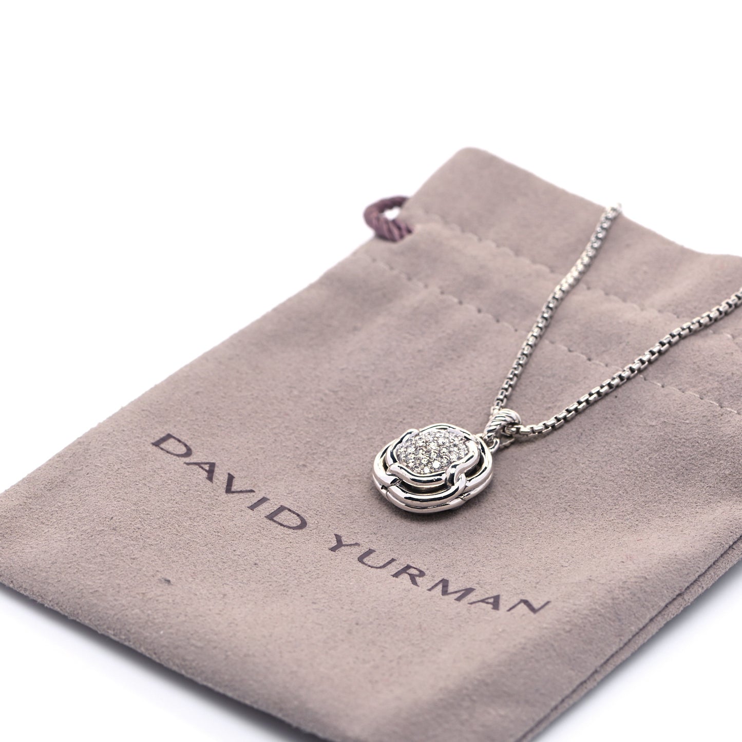 Sterling Silver Diamond 10mm Labyrinth Pendant Necklace