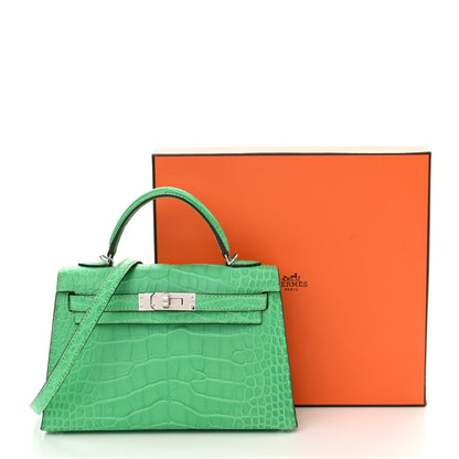Hermes Matte Alligator Mini Kelly Sellier 20 Vert Comics 11 of 11