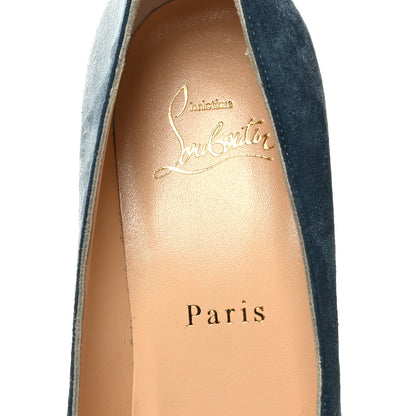 Christian Louboutin Veau Velours Kabetts 100 Pumps 37.5 Tempete 7 of 8