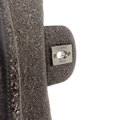 Chanel Metallic Crackled Calfskin Medium Double Flap Dark Silver 11 of 11