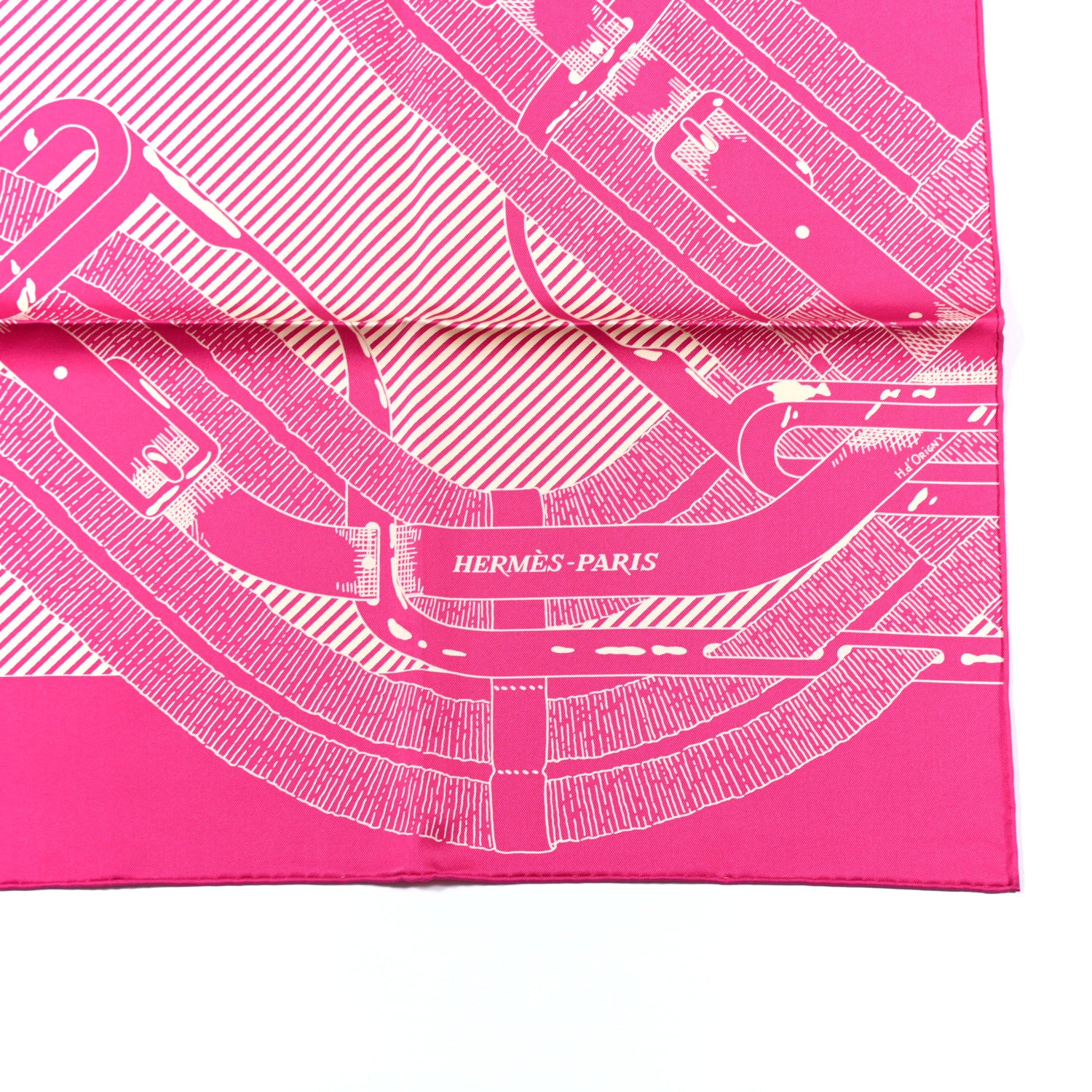 Hermes Silk Mors A Jouets Chemise Scarf 90 Petunia Creme 3 of 5