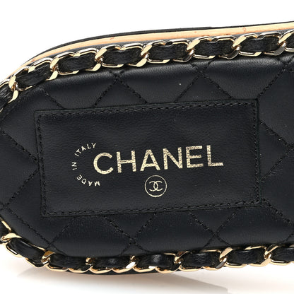 Chanel Lambskin Chain Cork Slide Sandals 39 Black 7 of 7