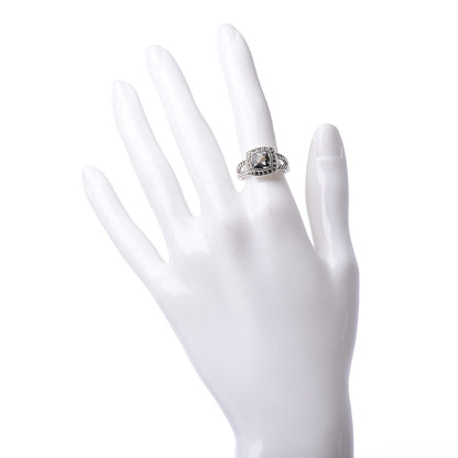 David Yurman Sterling Silver Diamond Prasiolite 7mm Petite Albion Ring 50 5.5 2 of 5