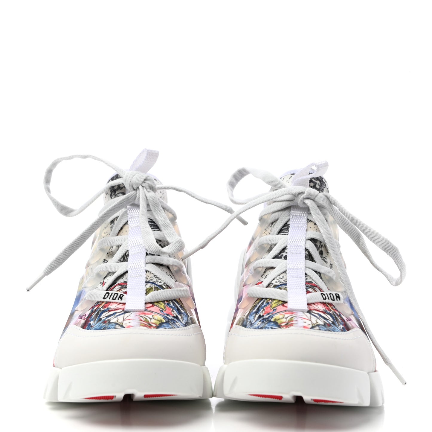 Neoprene Rubber Champetre Print Womens D-Connect Sneakers 35 White Multicolor