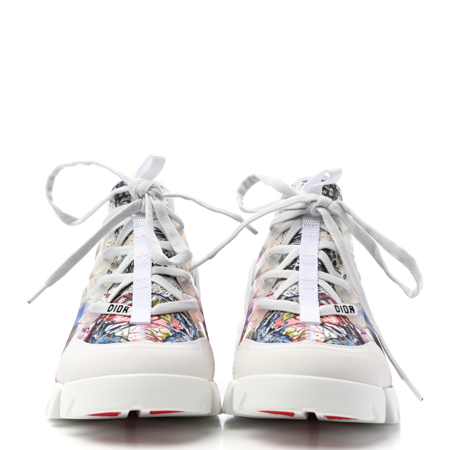 Christian Dior Neoprene Rubber Champetre Print Womens D-Connect Sneakers 35 White Multicolor 2 of 8