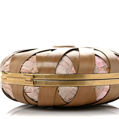 Chanel Wood CC Havana Minaudiere Clutch Light Beige Salmon Pink 8 of 8