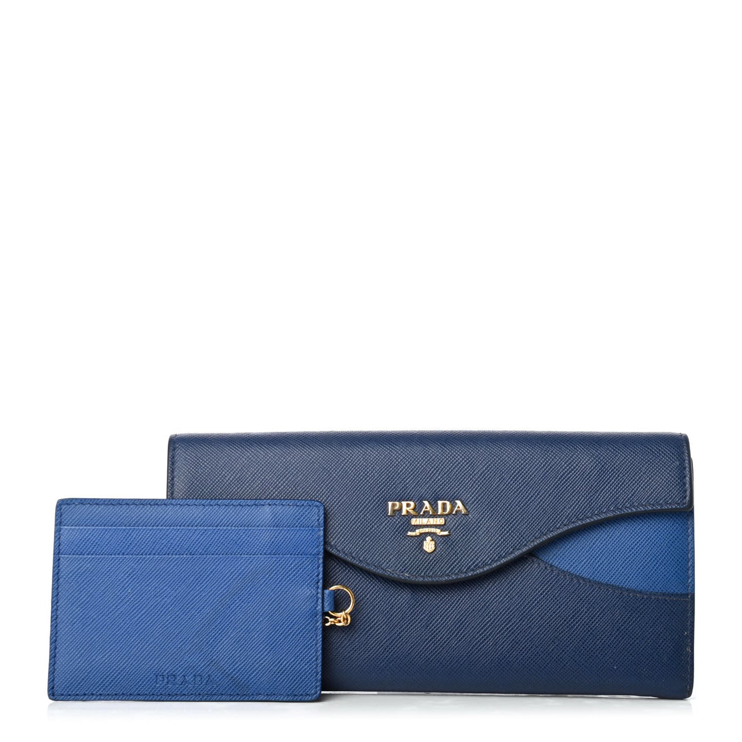 Saffiano Bi-Color Envelope Wallet Bluette Azzurro