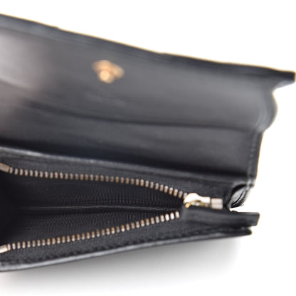 Gucci Calfskin Matelasse GG Marmont Card Case Wallet Black White 5 of 9