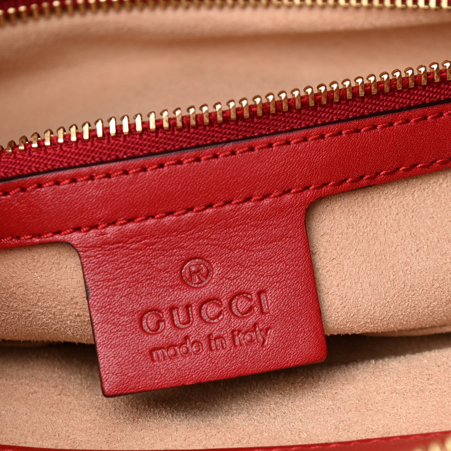 Gucci Guccissima Signature Medium Shoulder Tote Bag Red 6 of 10
