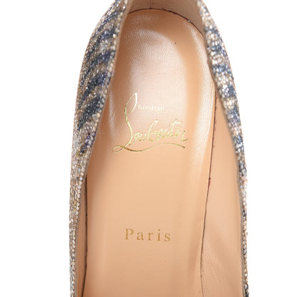 Christian Louboutin Glitter Sirene Pigalle Follies 100 Pumps 39 Silver 7 of 9