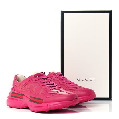 Gucci Calfskin Logo Womens Rhyton Sneakers 40 Box Pink 10 of 10