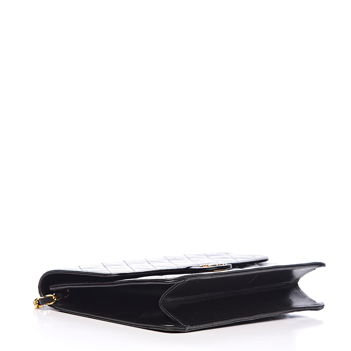 Lambskin Quilted Medium Single Flap Black