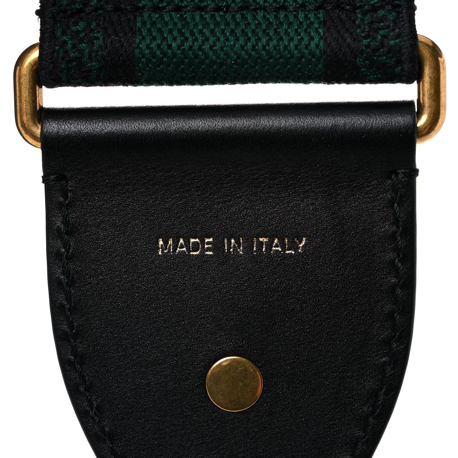 Christian Dior Canvas Embroidered Shoulder Strap Dark Green 3 of 8