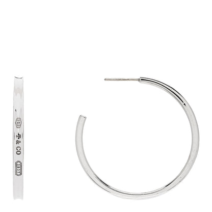 Tiffany Sterling Silver Medium Narrow 1837 Hoop Earrings 1 of 4