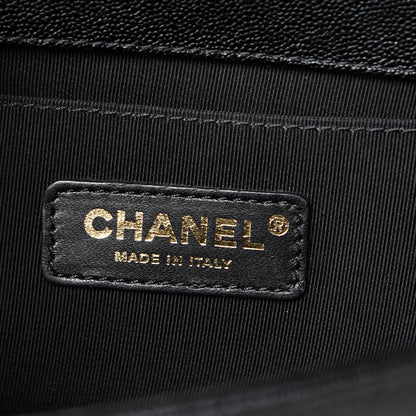 Chanel Iridescent Caviar Chevron Quilted Medium Boy Flap Black 5 of 11