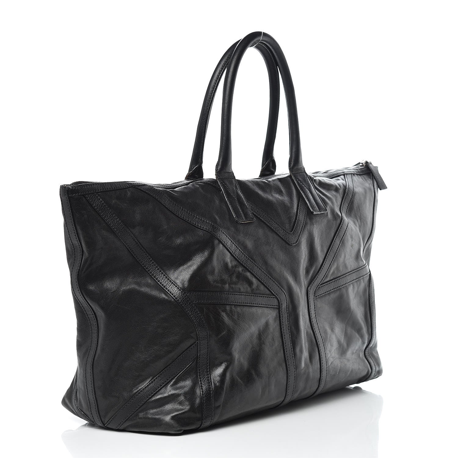 Saint Laurent Calfskin Sac Hamptons Weekender Bag Black 3 of 24