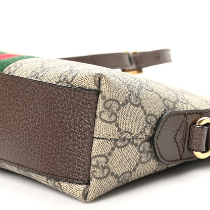 Gucci GG Supreme Monogram Textured Dollar Calfskin Web Small Ophidia Dome Shoulder Bag Beige Ebony New Acero 10 of 10