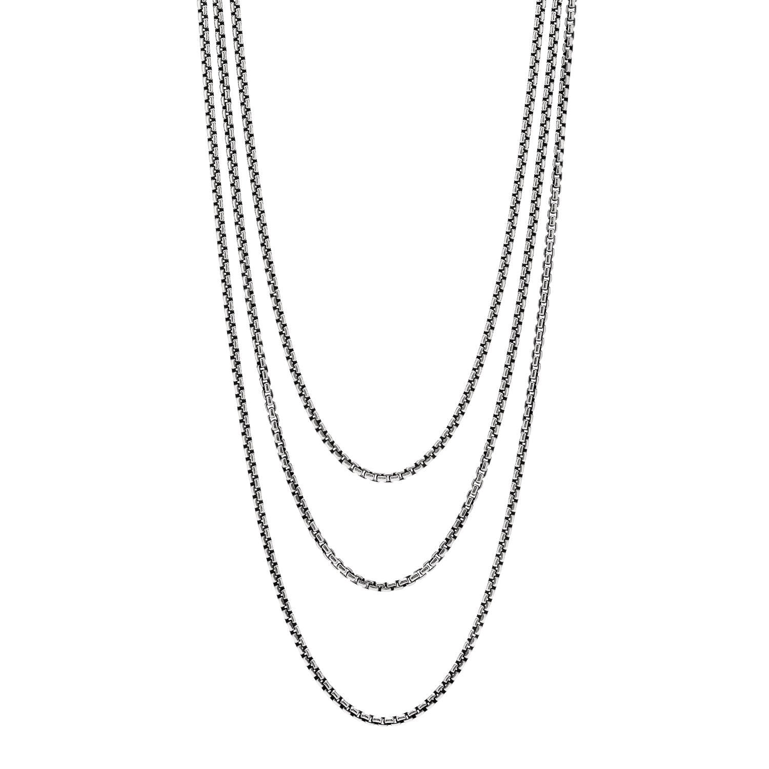 David Yurman Sterling Silver 14K Yellow Gold 2.7mm Box Chain Necklace 72" 1 of 5