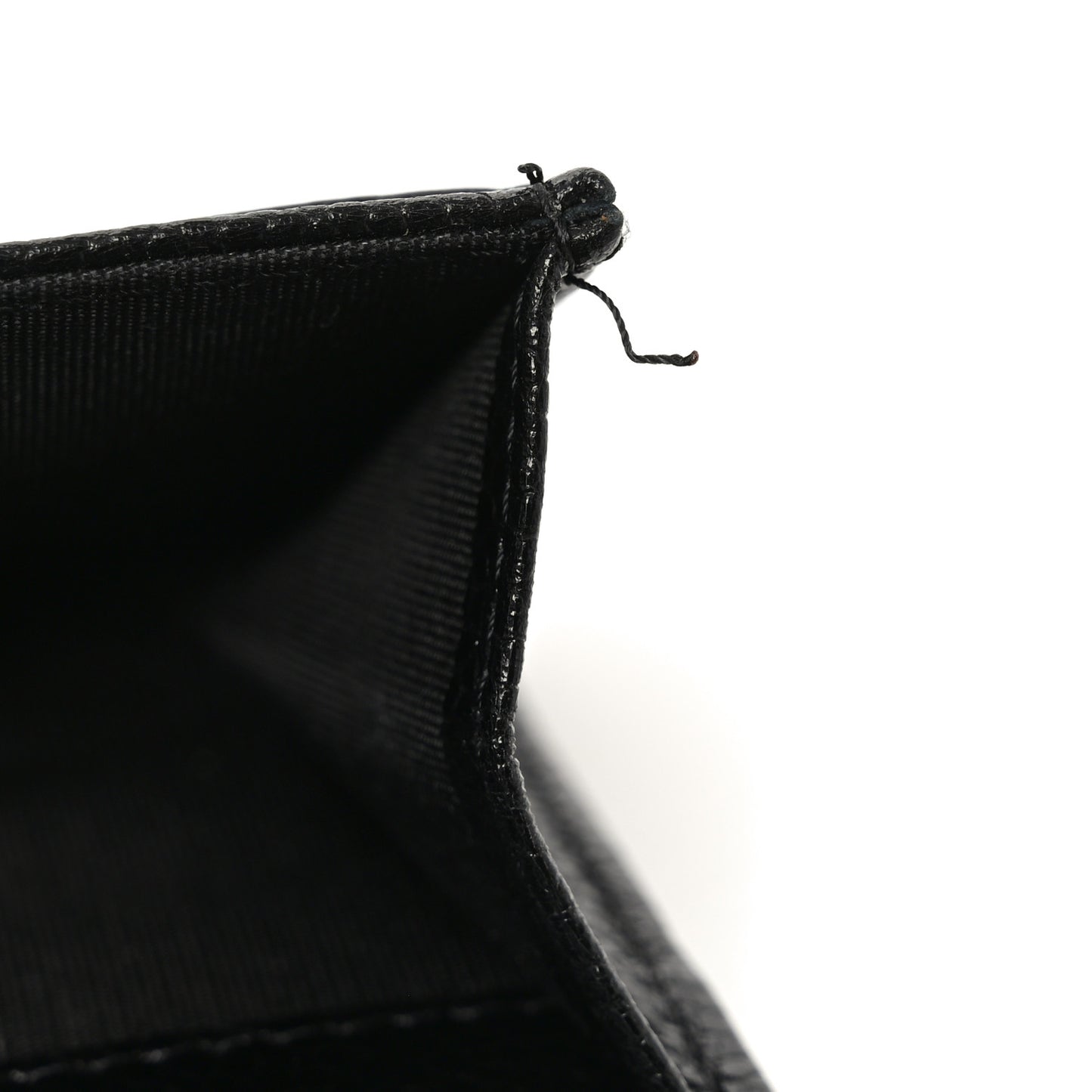 Caviar Camellia Embossed Card Holder Wallet Black