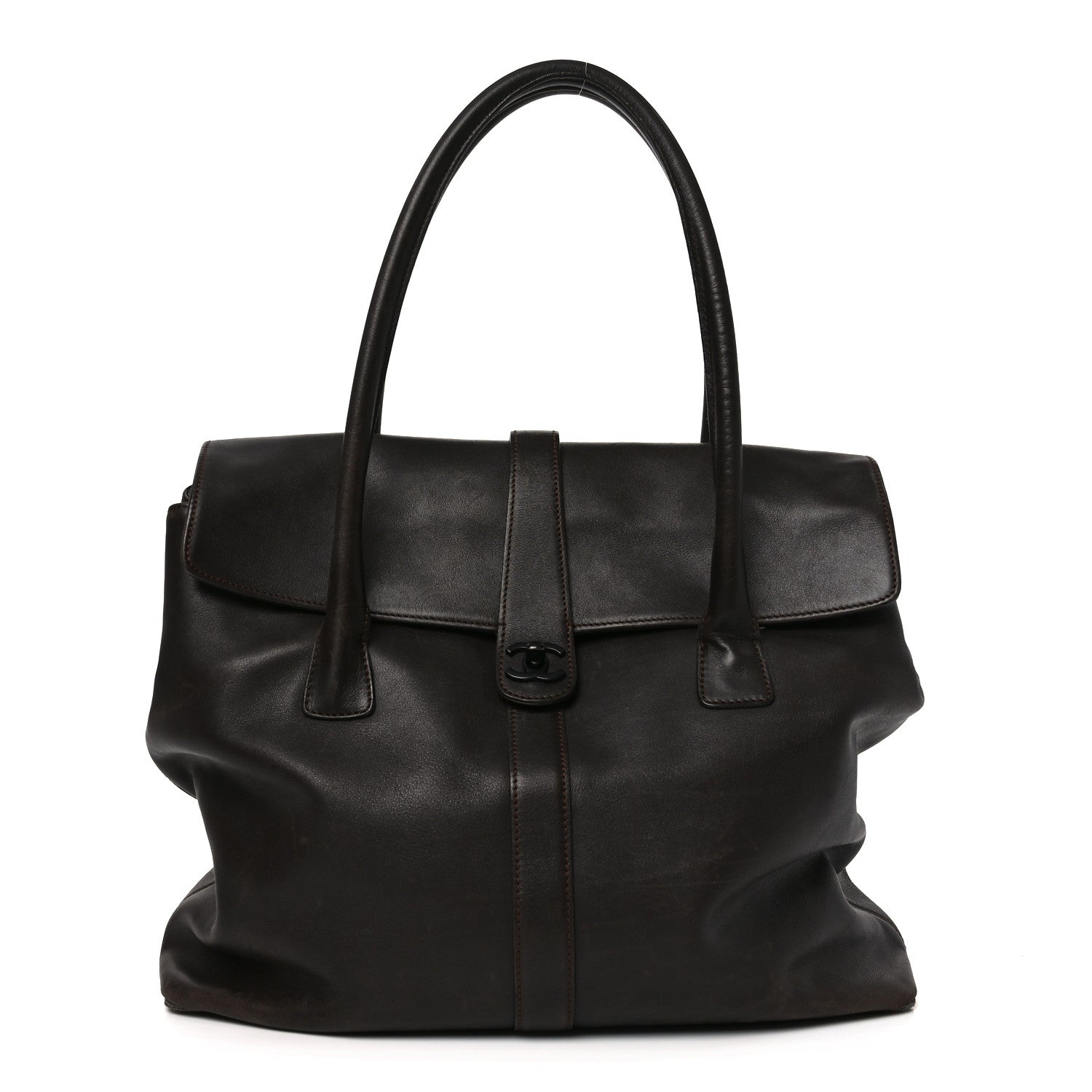 Chanel Calfskin Carrying Case Dark Brown 1 of 10