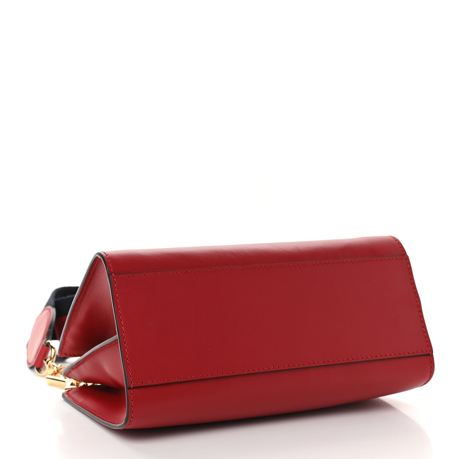 Gucci Nappa Bamboo Web Mini Nymphaea Top Handle Bag Hibiscus Red 4 of 15