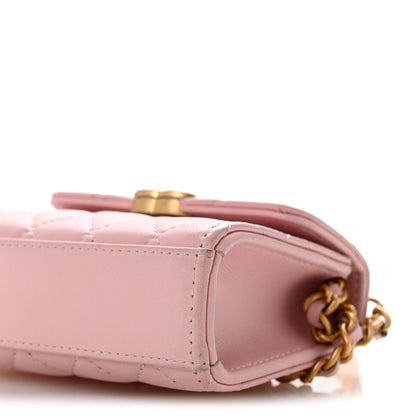 Chanel Lambskin Enamel Quilted Mini Top Handle Flap Pink 10 of 13