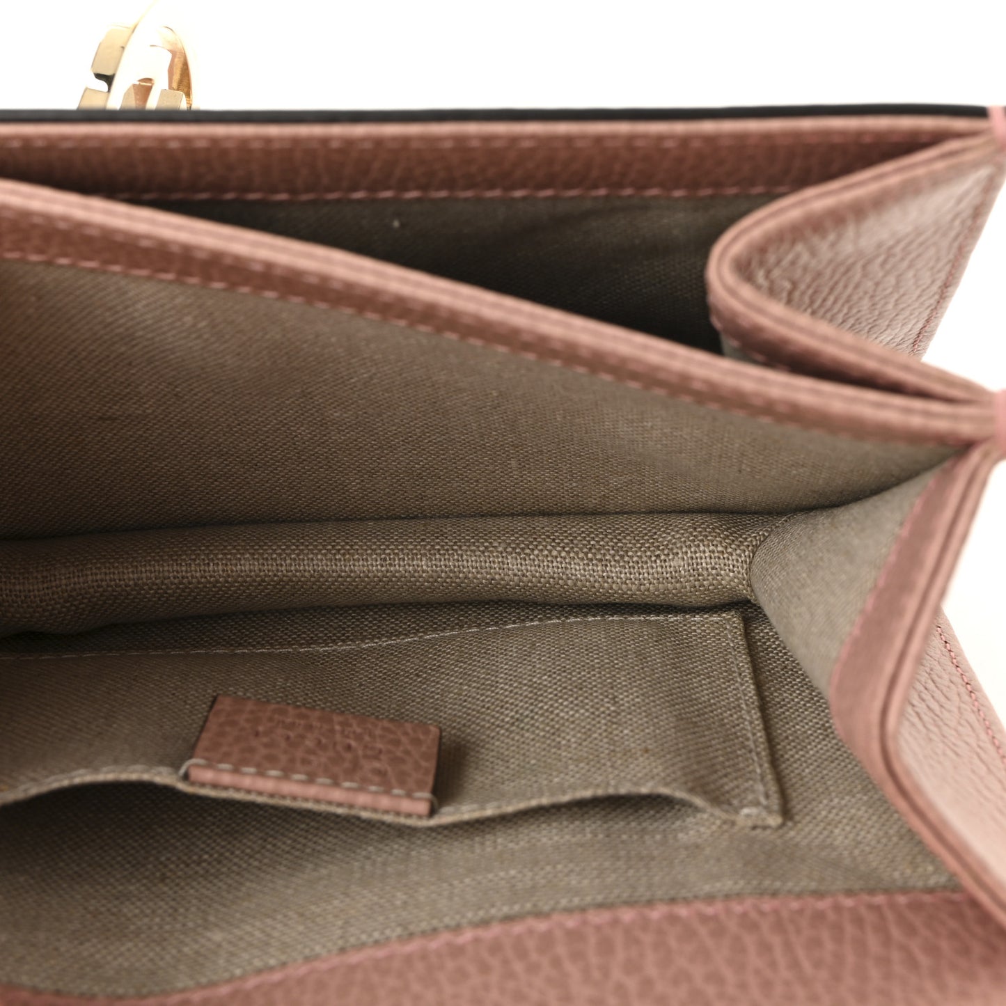 Dollar Calfskin Small Interlocking G Shoulder Bag Soft Pink