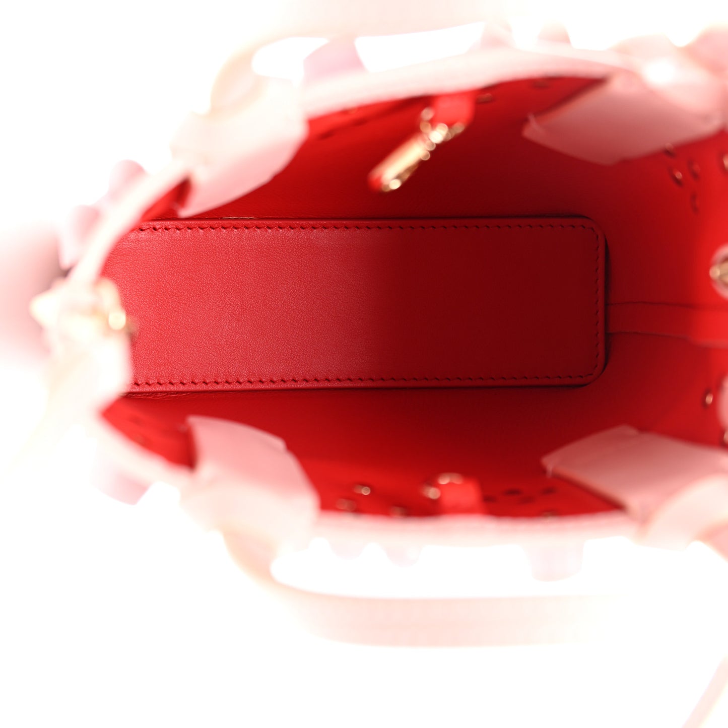 Calfskin Empire Spike Studded Mini North South Cabata Tote Rosy