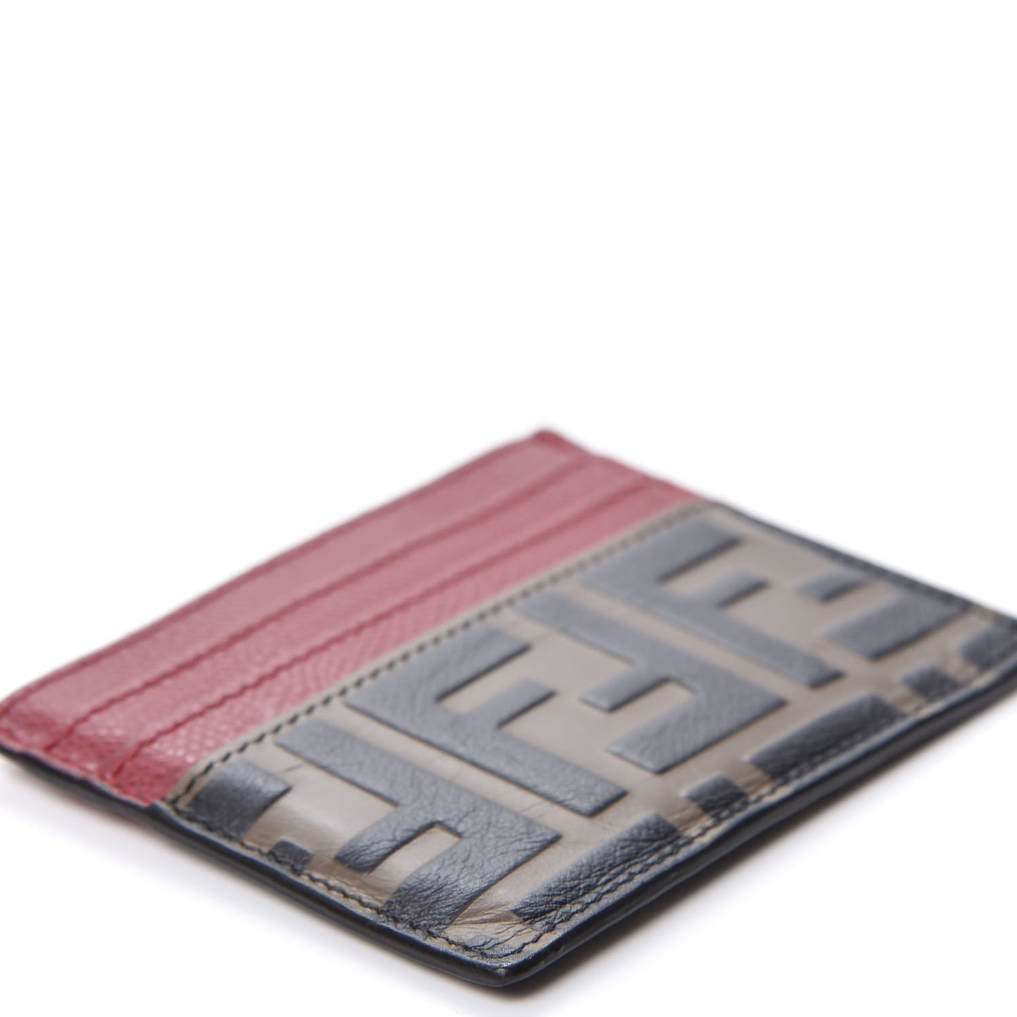 Vitello Cruise Bi-Color FF 1974 Embossed Card Holder Maya Black Fragola