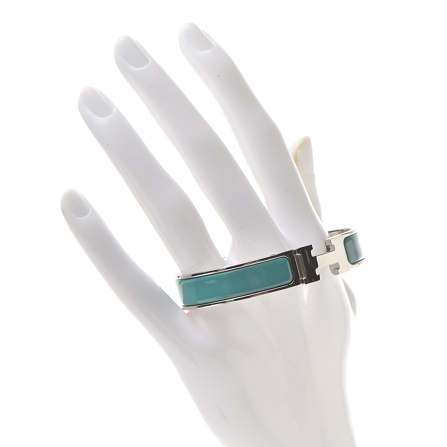 Hermes Enamel Narrow Clic Clac H Bracelet GM Emeraude 2 of 5