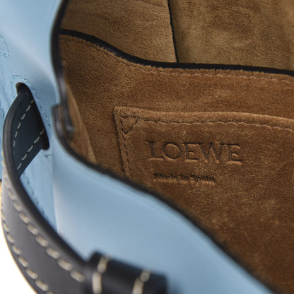 Loewe Calfskin Woven Raffia Small Gate Crossbody Bag Light Blue 6 of 9