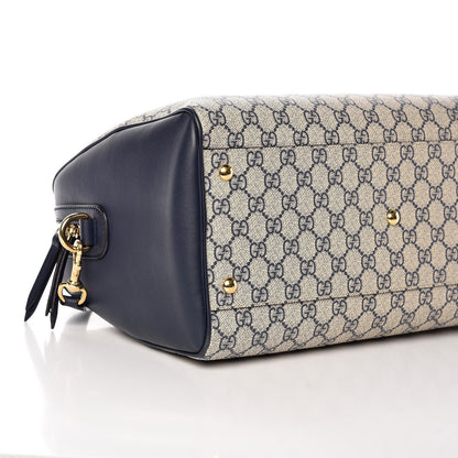 Gucci GG Supreme Monogram Medium Boston Beige Blue 5 of 11
