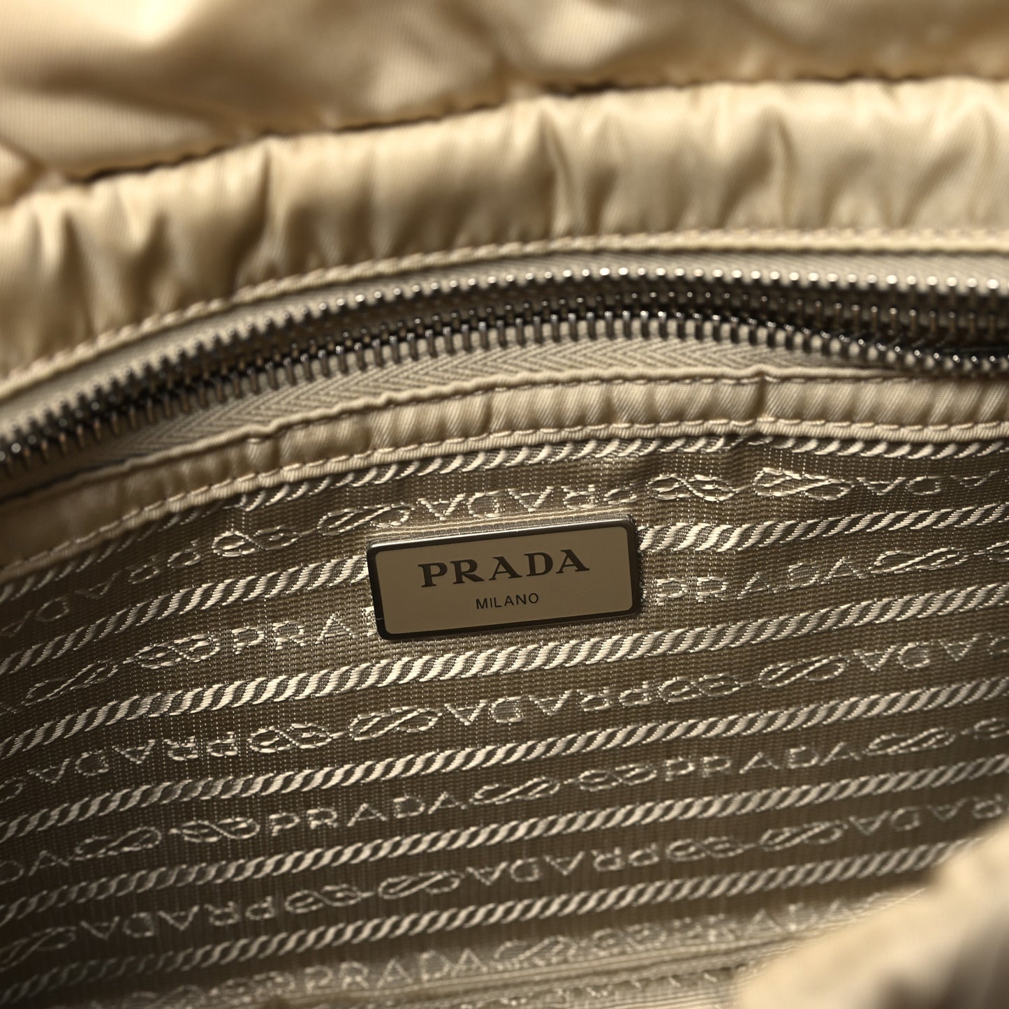 Re-Nylon Quilted Padded Flap Shoulder Bag Deserto
