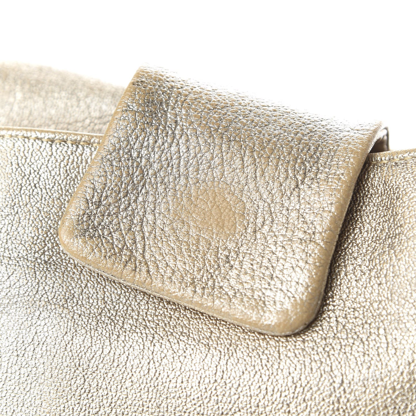 Metallic Goatskin Luxe Ligne Flap Light Gold