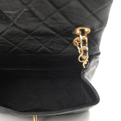 Chanel Aged Calfskin Embossed Camellia Flap Black 6 of 11