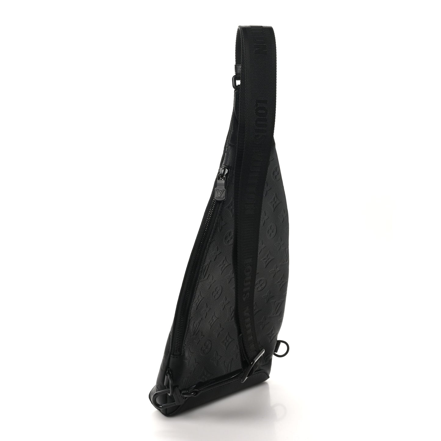Calfskin Shadow Monogram Duo Slingbag Black