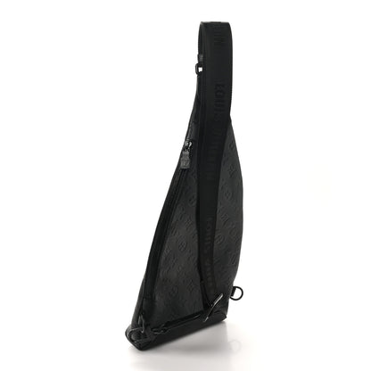 Louis Vuitton Calfskin Shadow Monogram Duo Slingbag Black 3 of 10