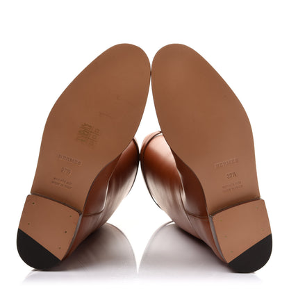 Hermes Heritage Calfskin Kelly Jumping Boots 37.5 Naturel 5 of 11