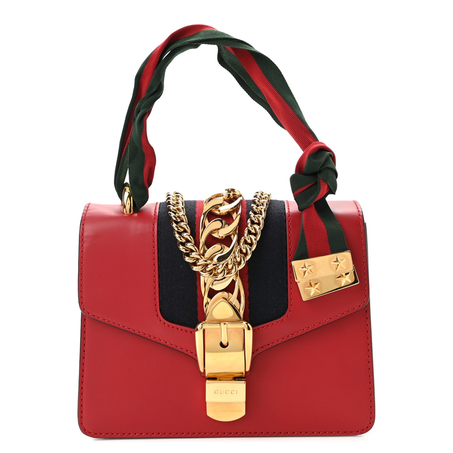 Calfskin Mini Sylvie Chain Shoulder Bag Hibiscus Red