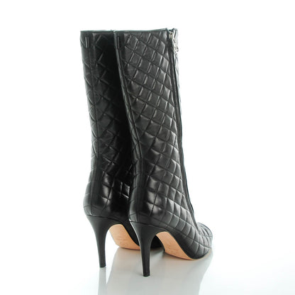 Chanel Lambskin Quilted CC Cap Toe Boots 39 Black 4 of 7