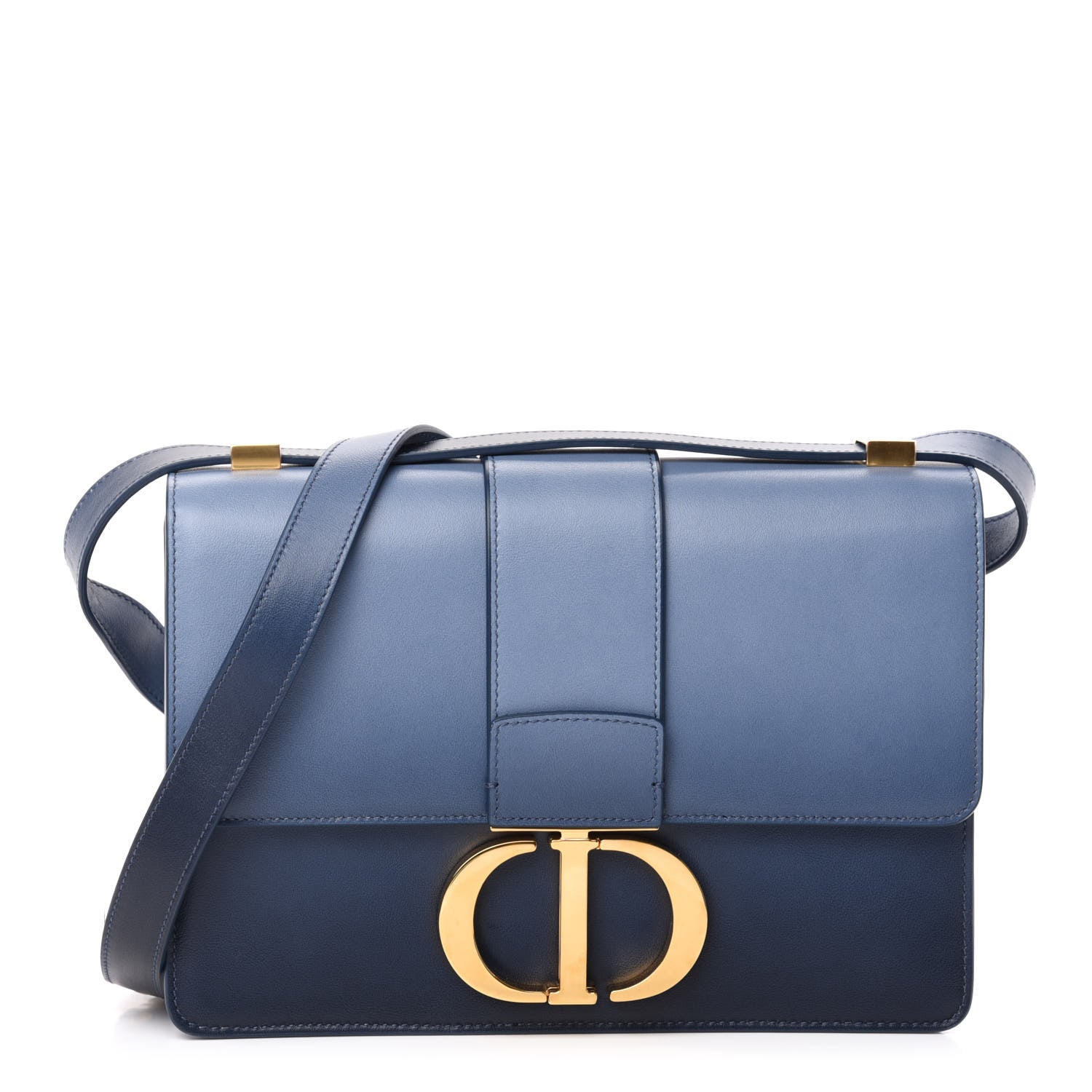 Christian Dior Smooth Calfskin Gradient 30 Montaigne Flap Bag Indigo Blue 1 of 11