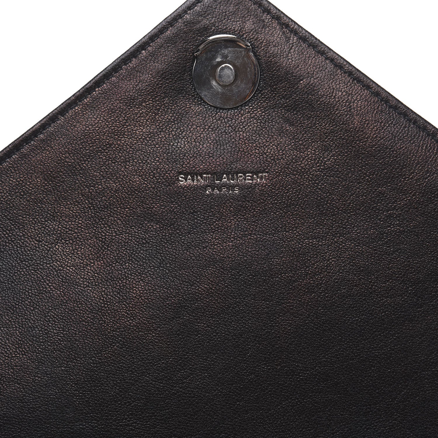Saint Laurent Sheepskin Matelasse Chevron Monogram Monochrome Large College Satchel Black 13 of 15